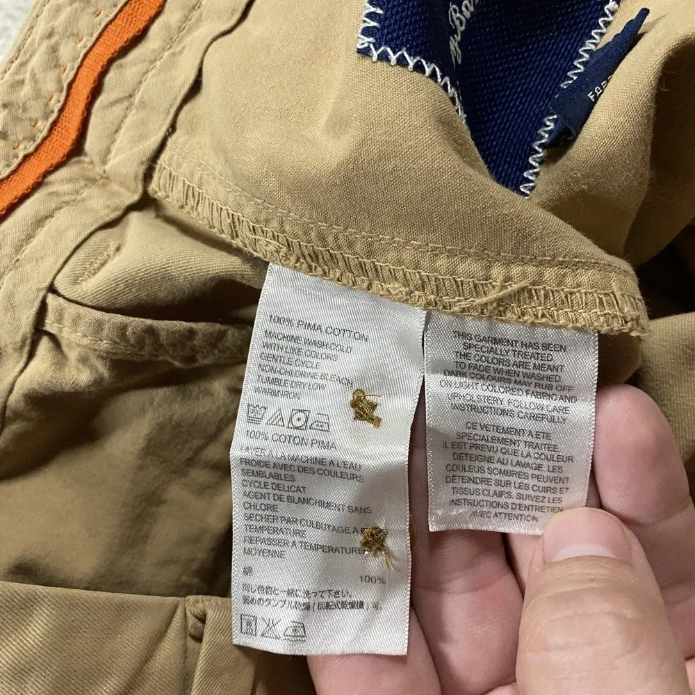 Tommy Bahama Pants Mens 34x30 Khaki Flat Front Pima Cotton Chino Work Office